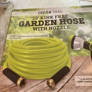 Yellow Garden Hose with Nozzle